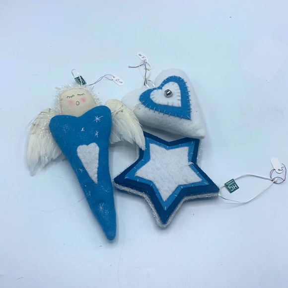 HC Accents Christmas Ornaments Angel, Heart, Star/felt material - Picture 1 of 5